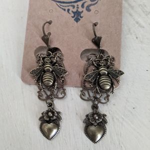 Handmade bee earrings